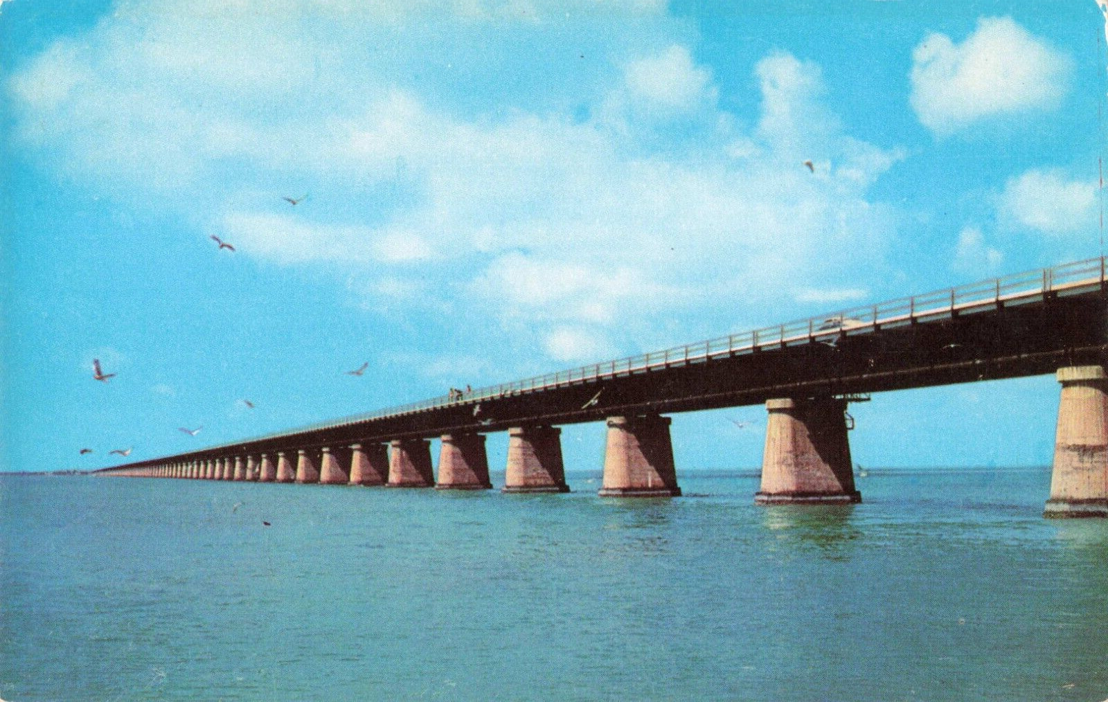 Key West FL Florida, Overseas Highway Unusual View, Vintage Postcard