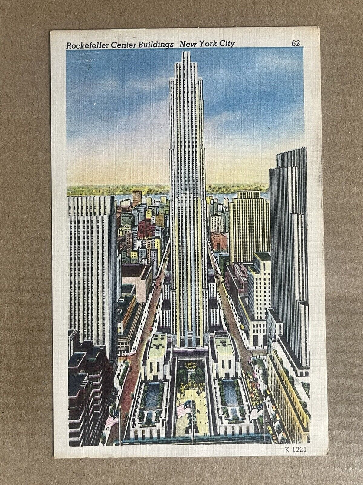 Postcard New York NY NYC Rockefeller Center Building Vintage PC