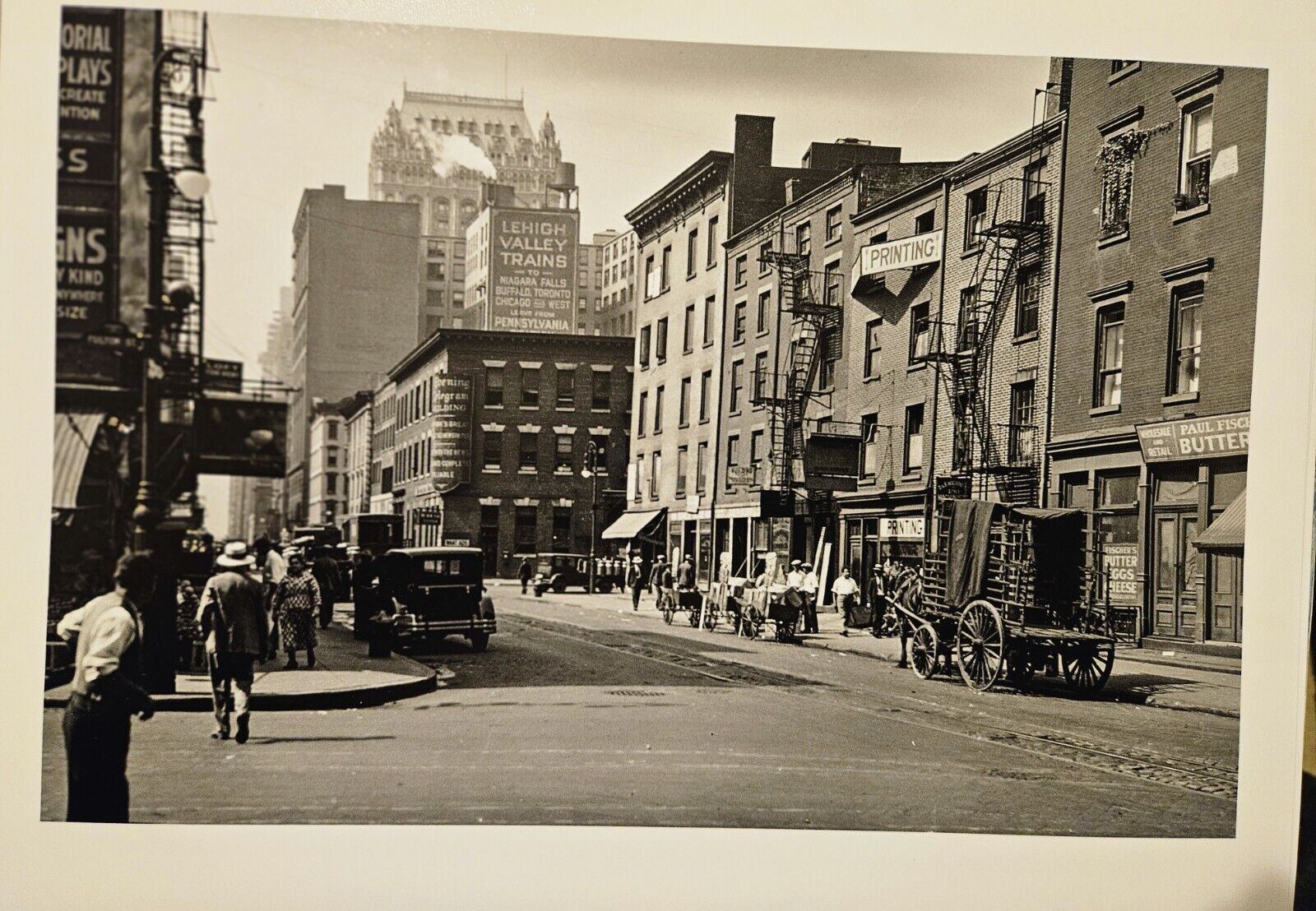 1930 Fulton & Washington Streets Lower Manhattan NYC New York City 8x10 Photo