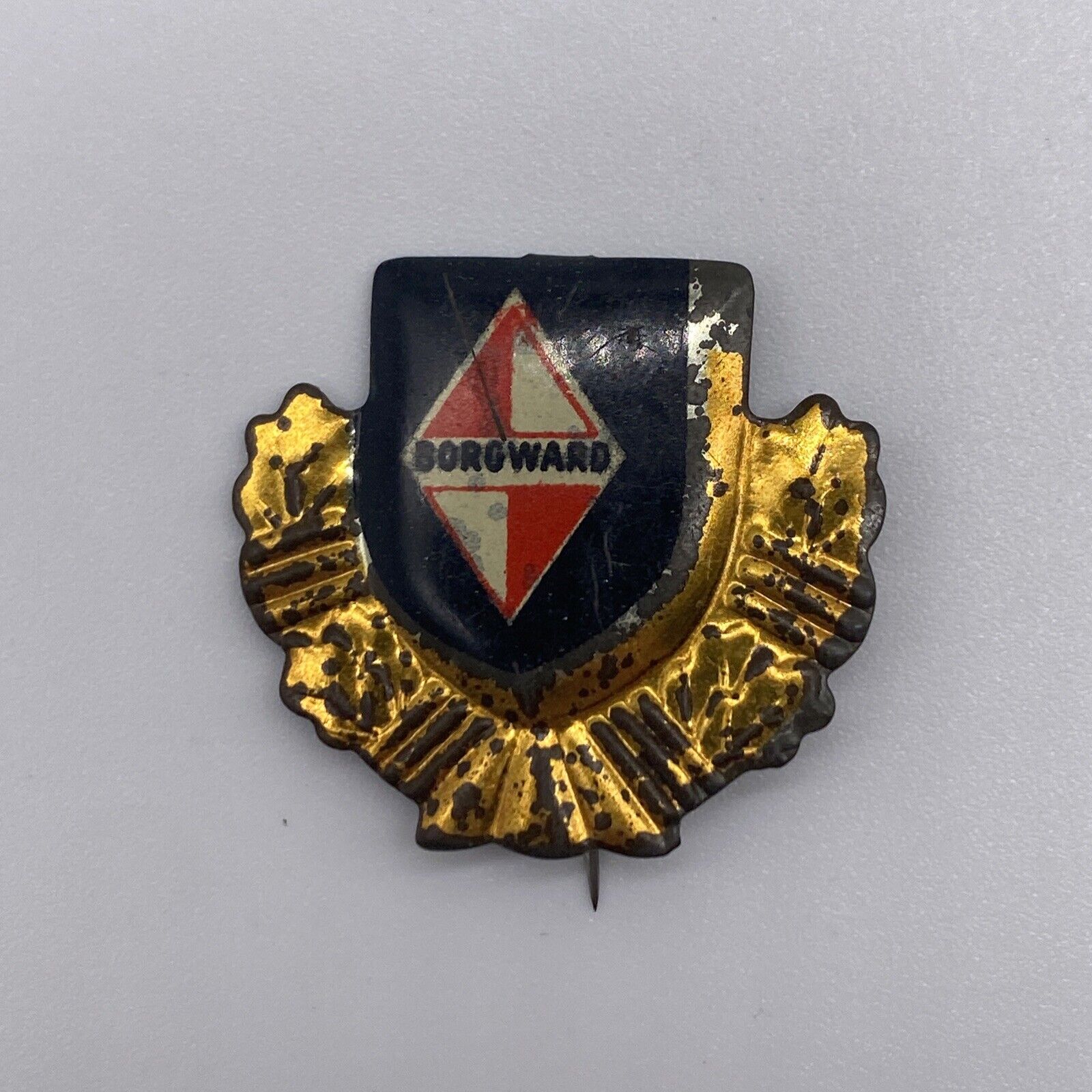 Vintage Borgward Logo Emblem Gold Tone Metal Automotive Lapel Pin