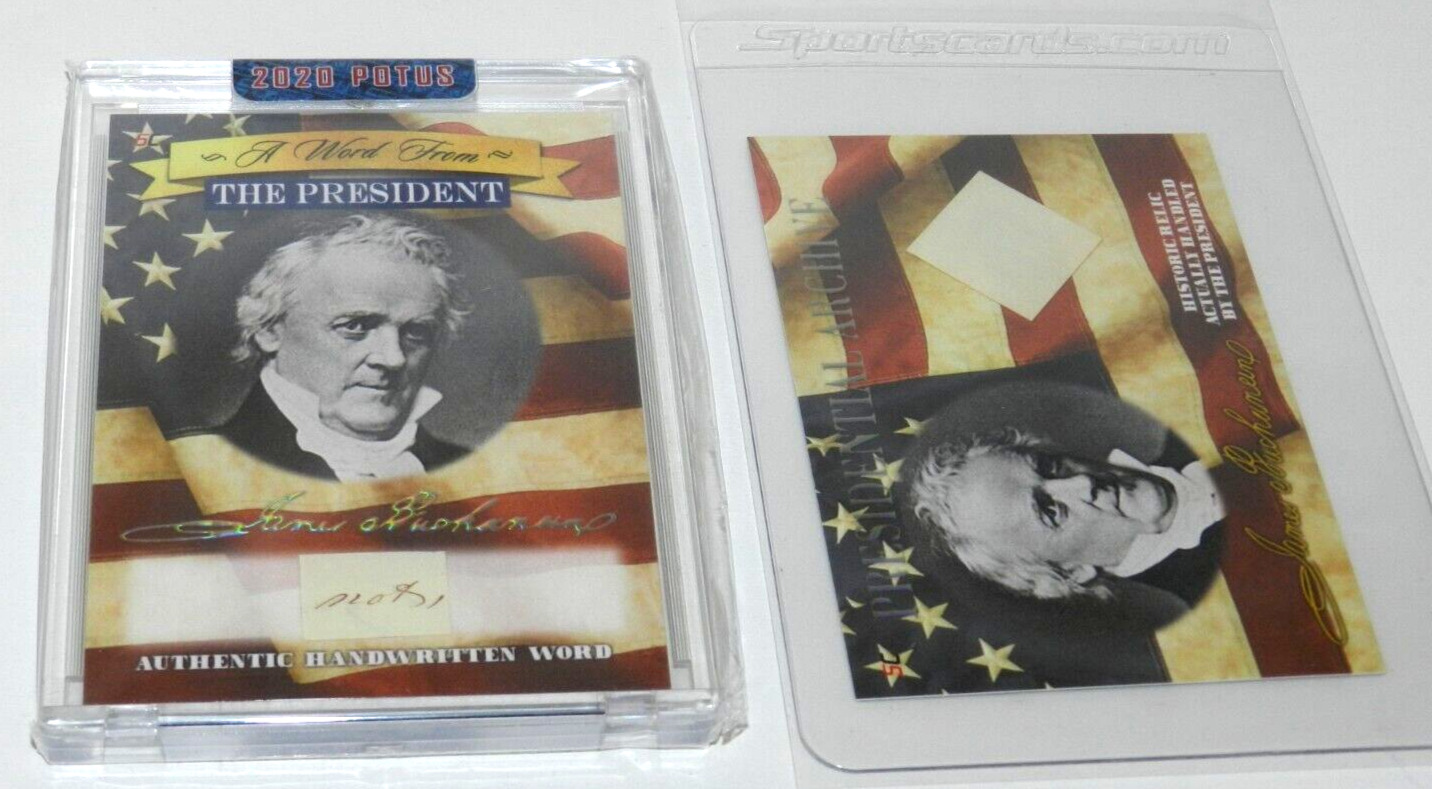 JAMES BUCHANAN SIGNED CARD & RELIC BY THE PRESIDENT ARCHIVE PSA BECKETT