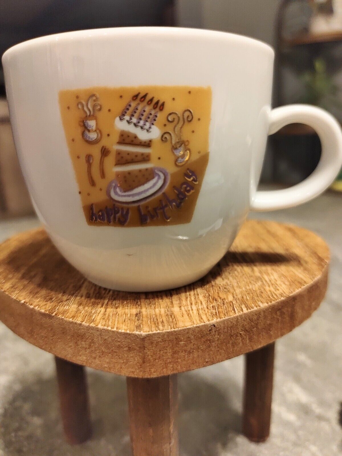 Vintage Truly Tasteful Fine China Espresso Happy Birthday Mug $15