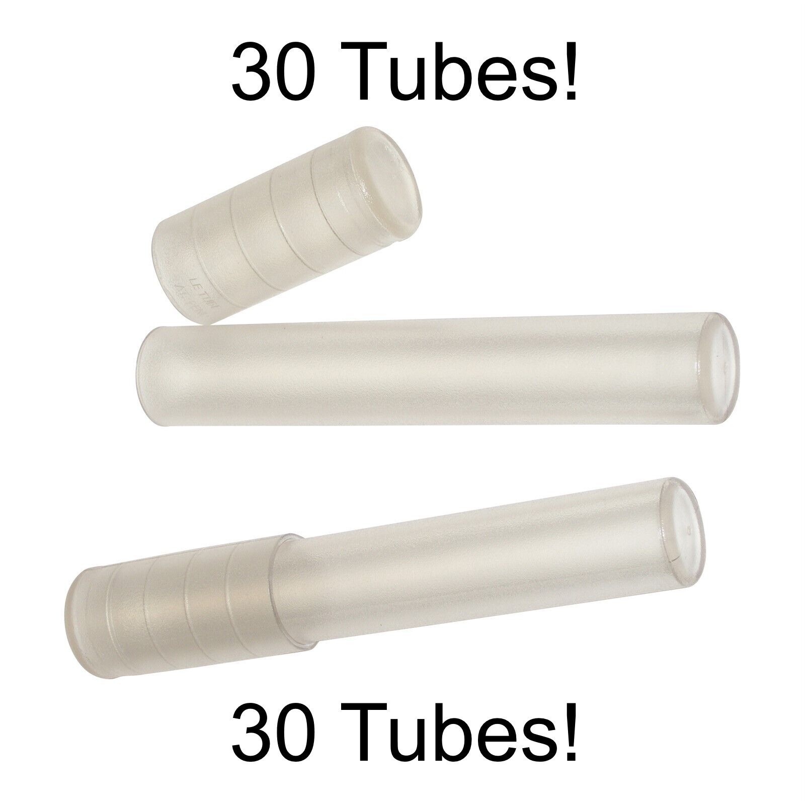 30 Le Tube Single Cigar Tubes CLEAR Adjustable 6\