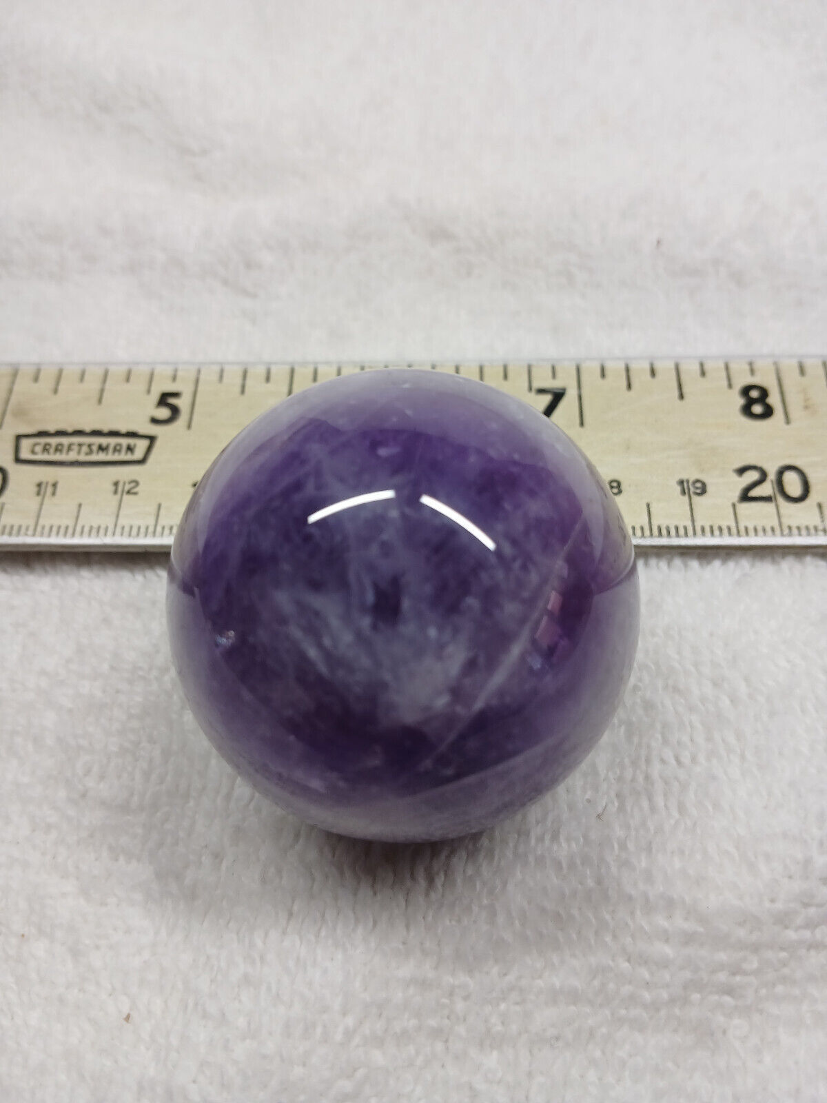 Amethyst sphere, polished, 2 inch diameter, pretty purple