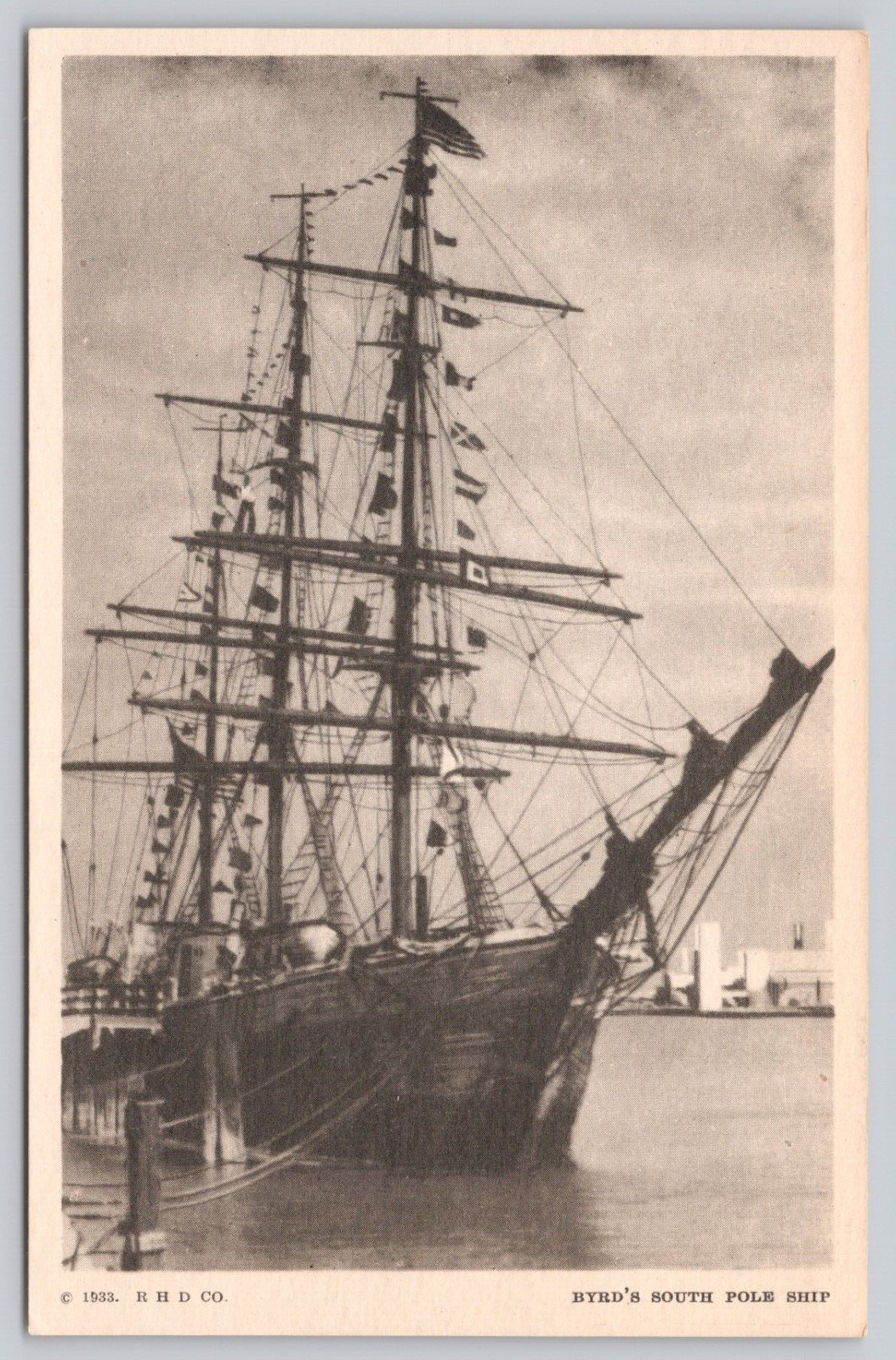 Vintage Postcard 1933 A Century of Progress World\'s Fair Byrd\'s South Pole Ship