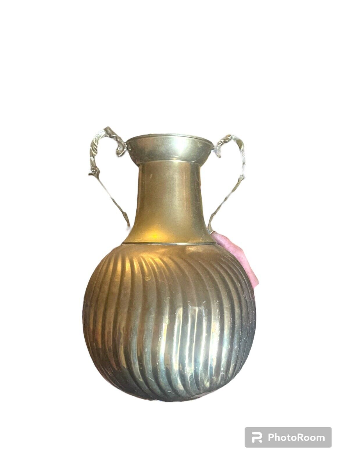 Vintage Brass Vase Handled Pitcher Made In India
