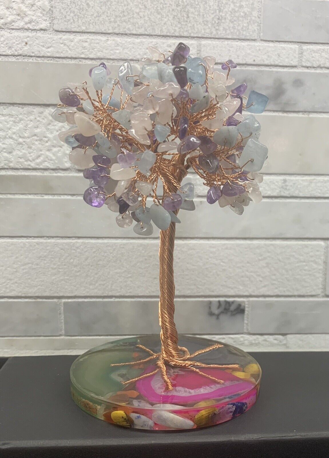 Copper Aquamarine Crystal Tree