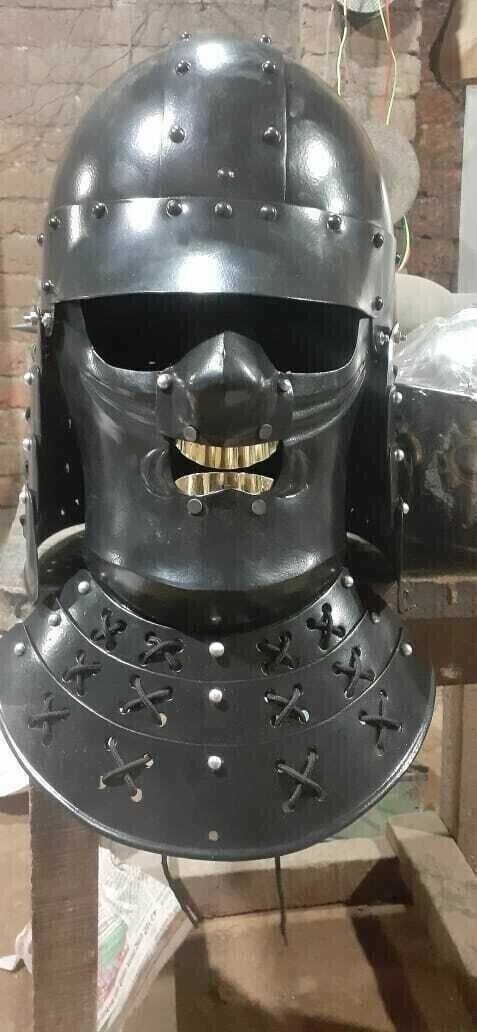 Vintage Samurai Helmet Black Armor Samurai Steel Mediveal Handmade Helmate Gifts