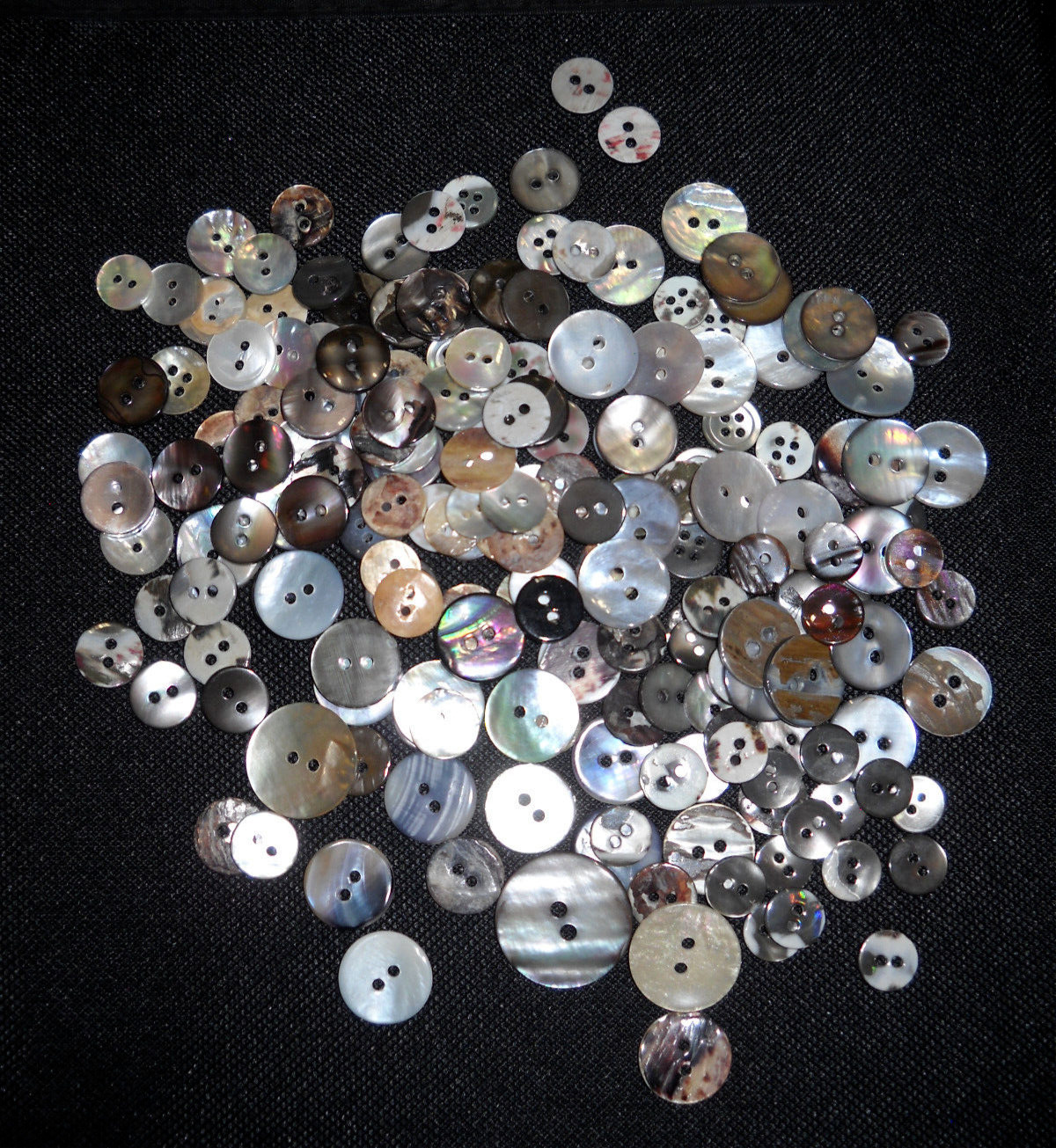 Lot of 190+ ABALONE Pearl Shell Buttons Vintage Sewing Replacement Craft Art