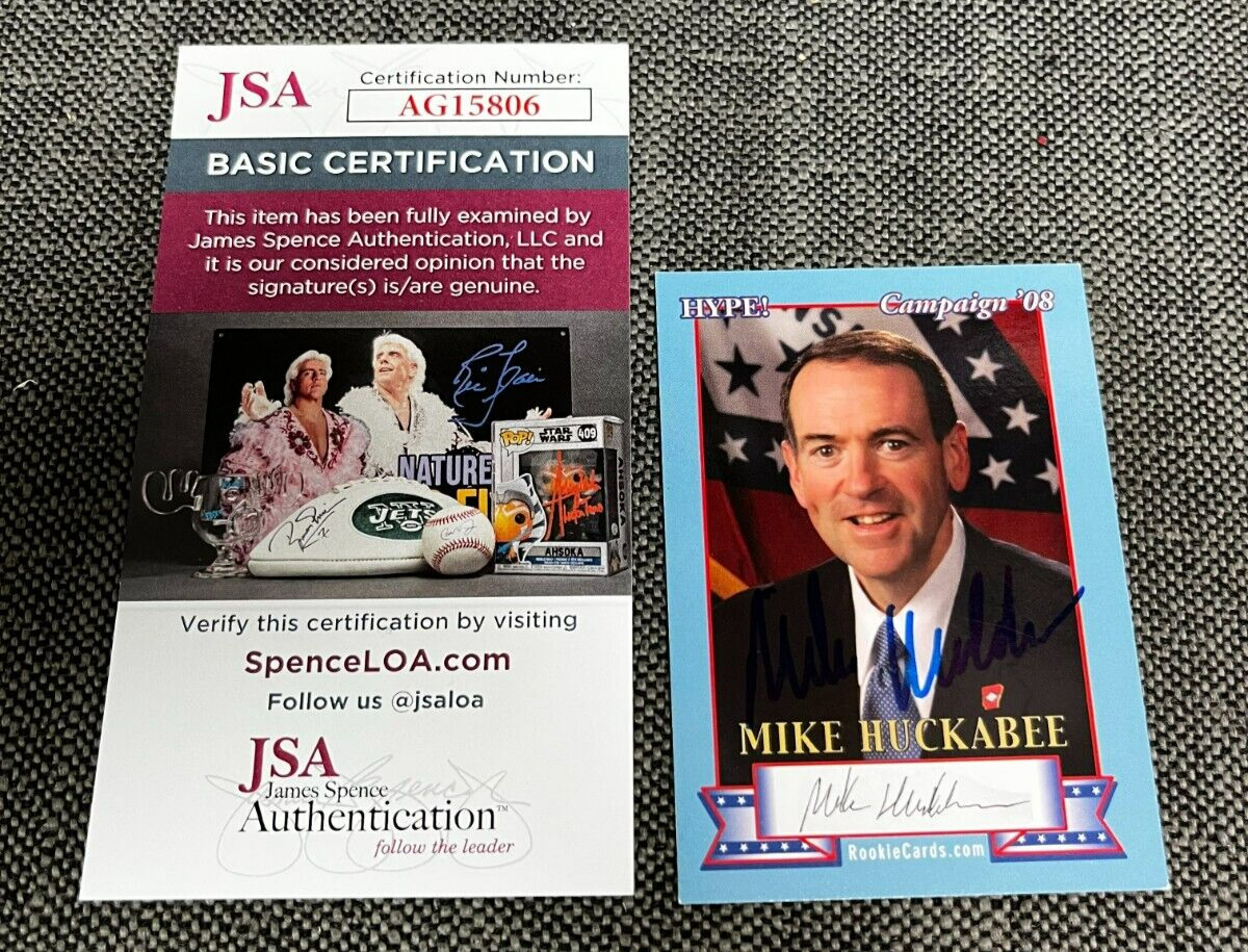 Mike Huckabee hand signed autographed 2008 Hype Rookie Card JSA COA AA 21023