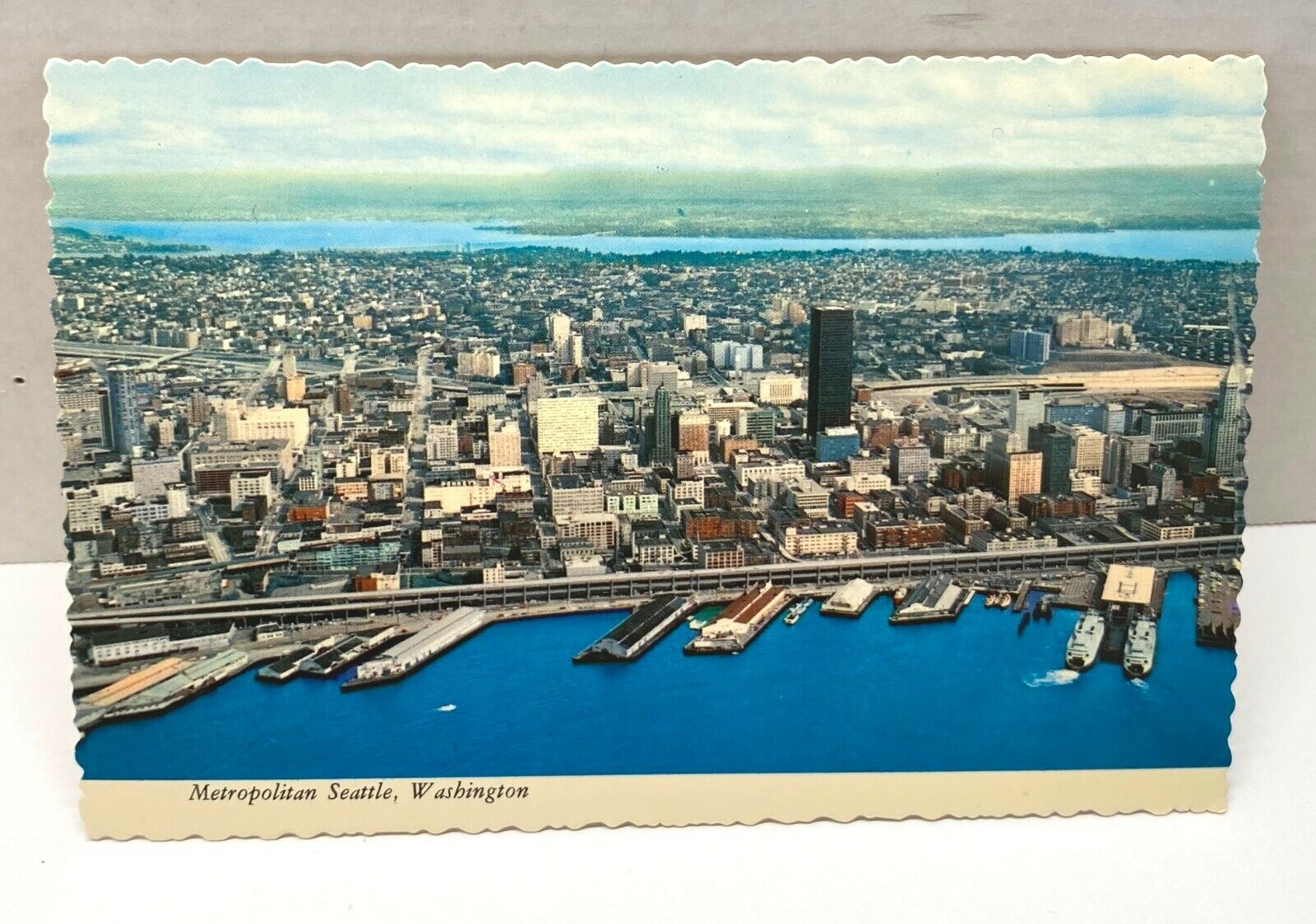 Metropolitan Seattle Washington State Ferries VTG Souvenir Unposted Postcard