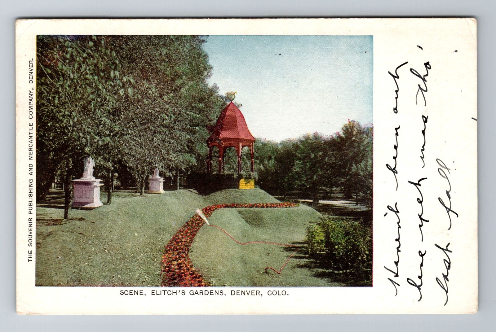 Denver CO-Colorado, Elitch\'s Gardens, c1908 Antique Vintage Souvenir Postcard