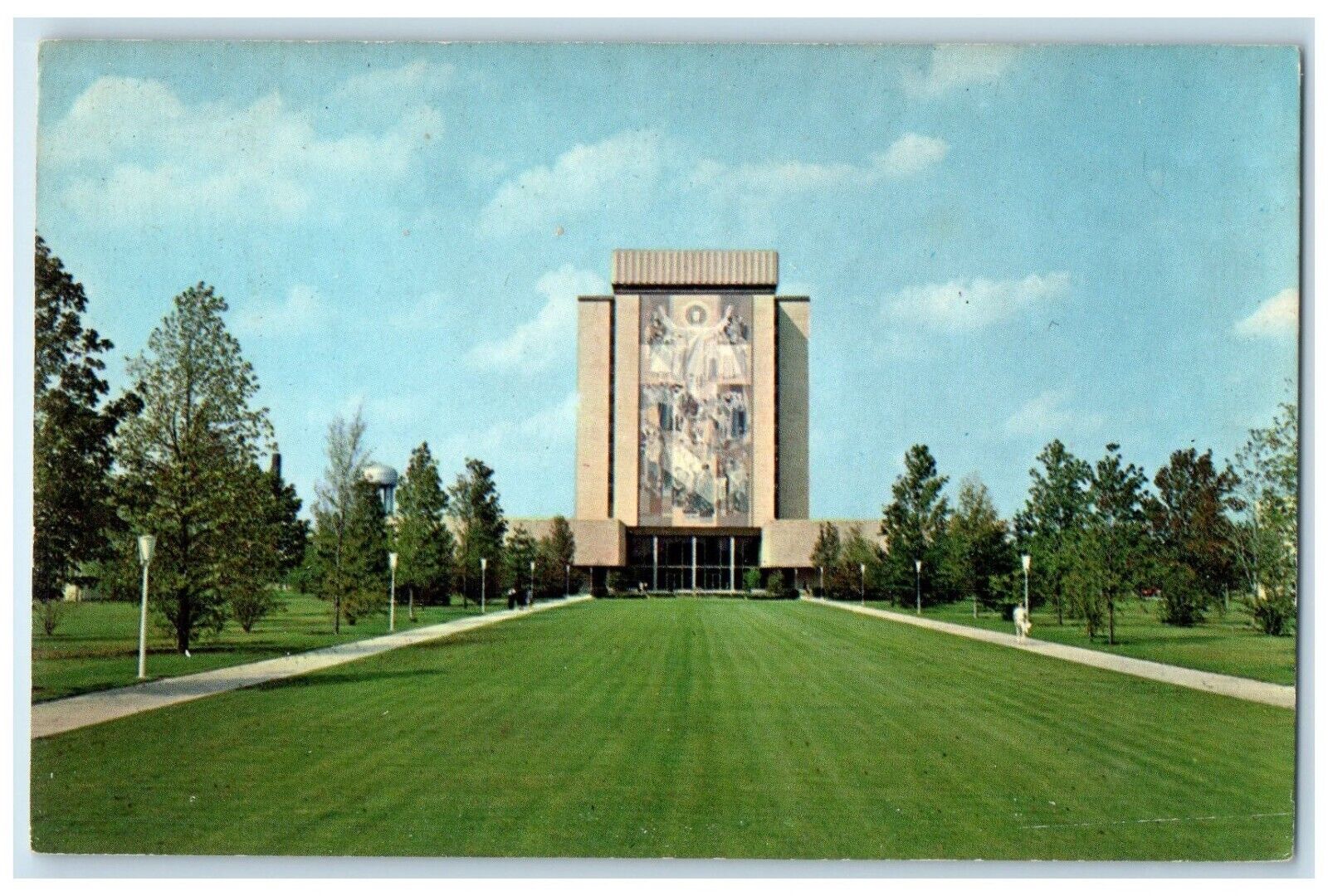 c1960 New Library Exterior View Building University Notre Dame Indiana Postcard
