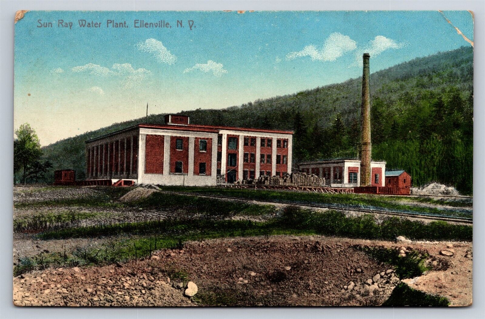 Postcard NY Ellenville New York Sun Ray Water Plant c1910s AT12