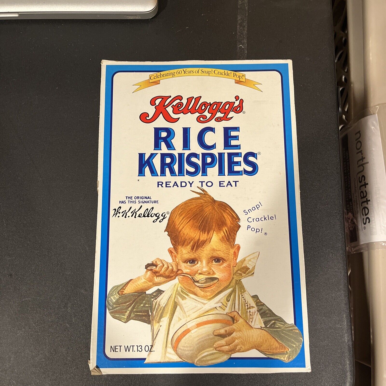 Vintage Kellogg’s Rice Krispies Celebrating 60 Years Cereal Box Cover