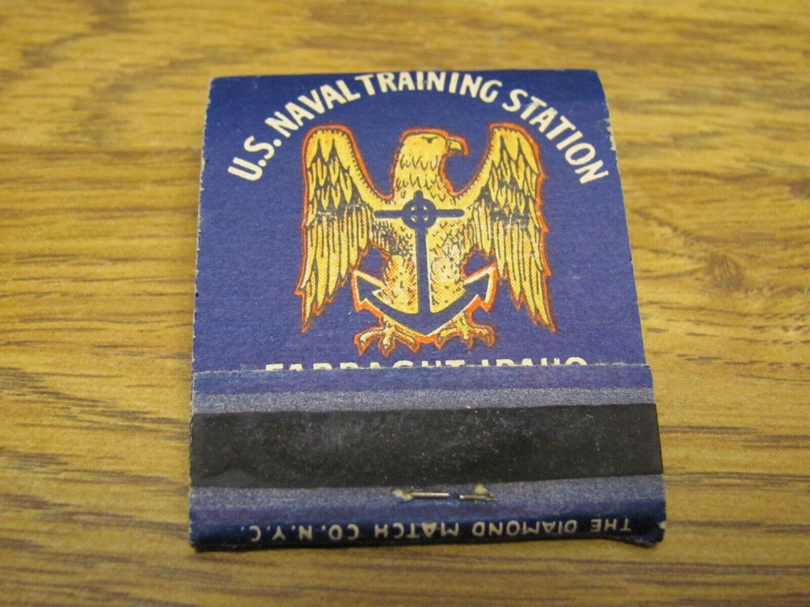 Vintage U.S. Naval Training Station Farragut, ID Matchbook Complete Unused