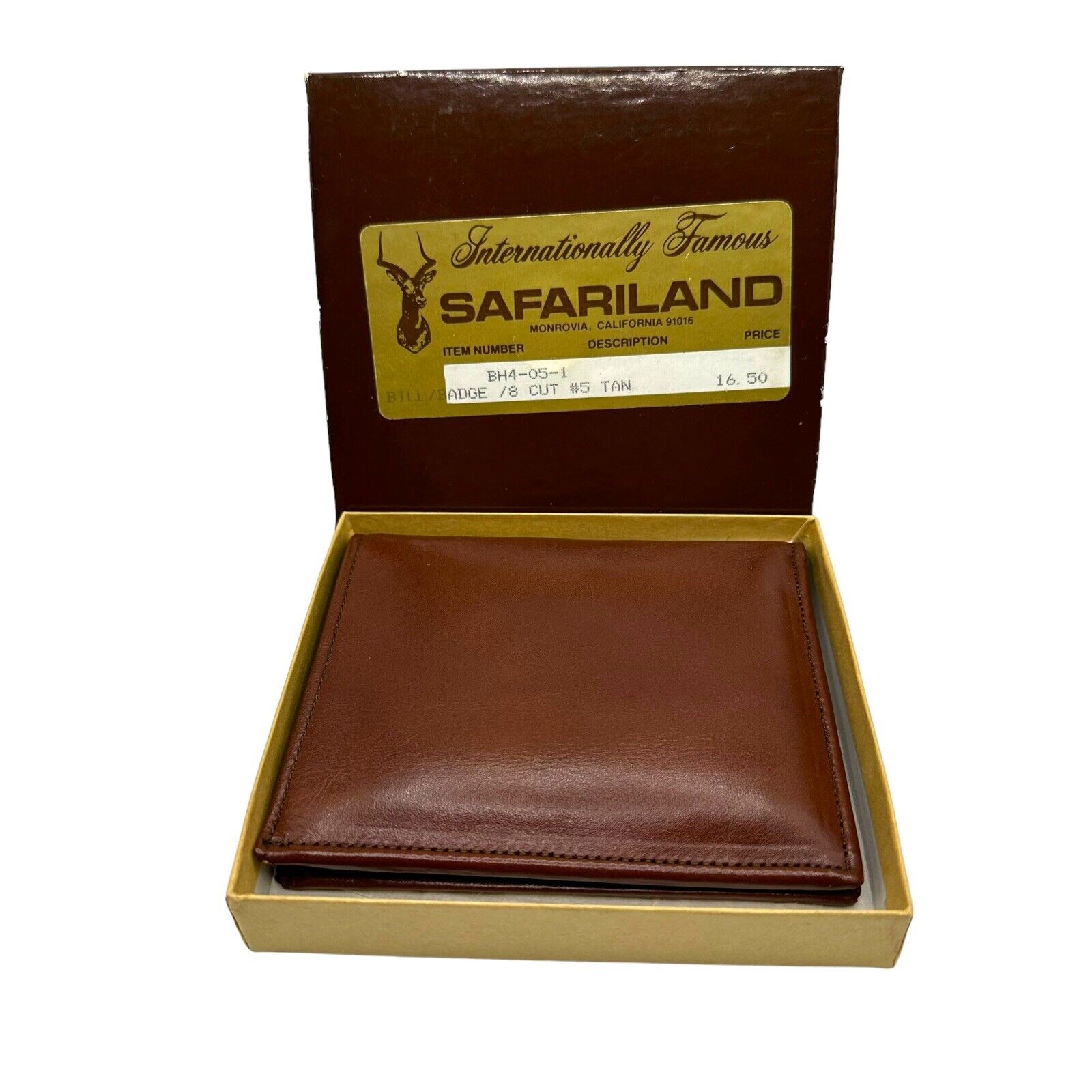 Vintage Safari Land Wallet BH4-05-1 Genuine Leather New Old Stock
