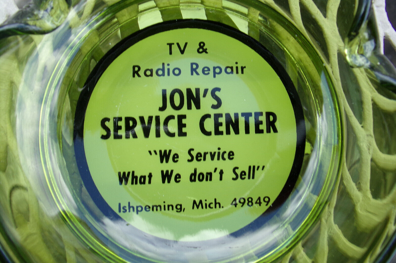 Vintage Ashtray TV & Radio Repair ~Jon\'s Service Center~ Ishpeming MI   4\
