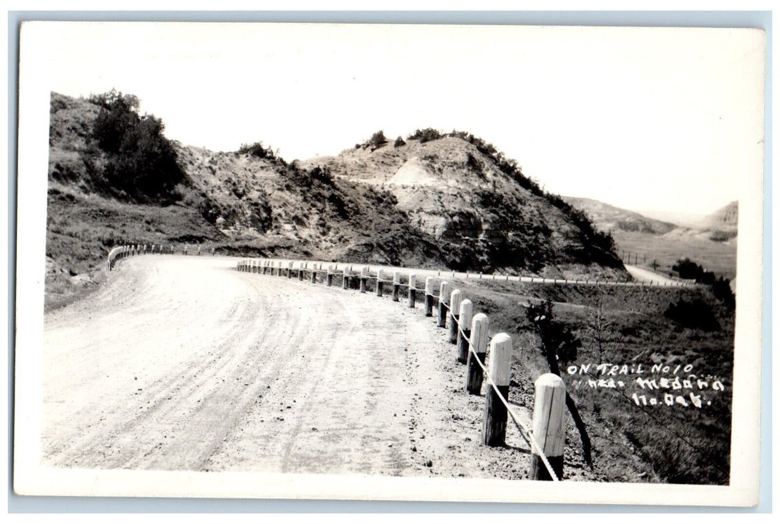 Medora North Dakota ND Postcard RPPC Photo On Trail Dirt Road Scene c1910's