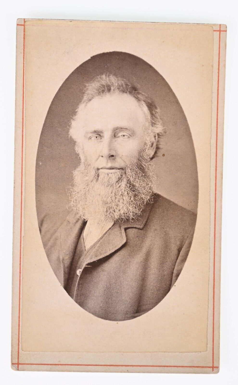 ANTIQUE CDV CIRCA 1870s JOHN STRICKMAKER OLD BEARDED MAN CANAL DOVER OHIO