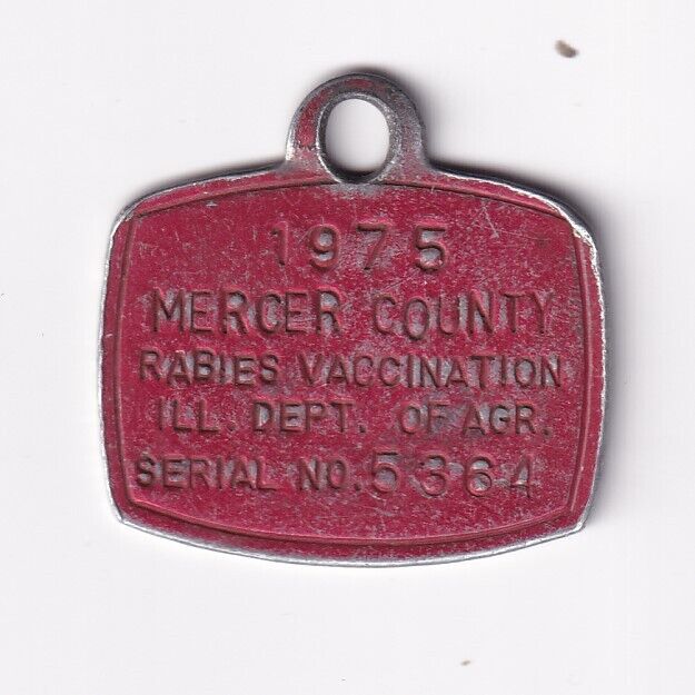 1975 MERCER COUNTY ILLINOIS RABIES VACCINATION DOG TAG #5364