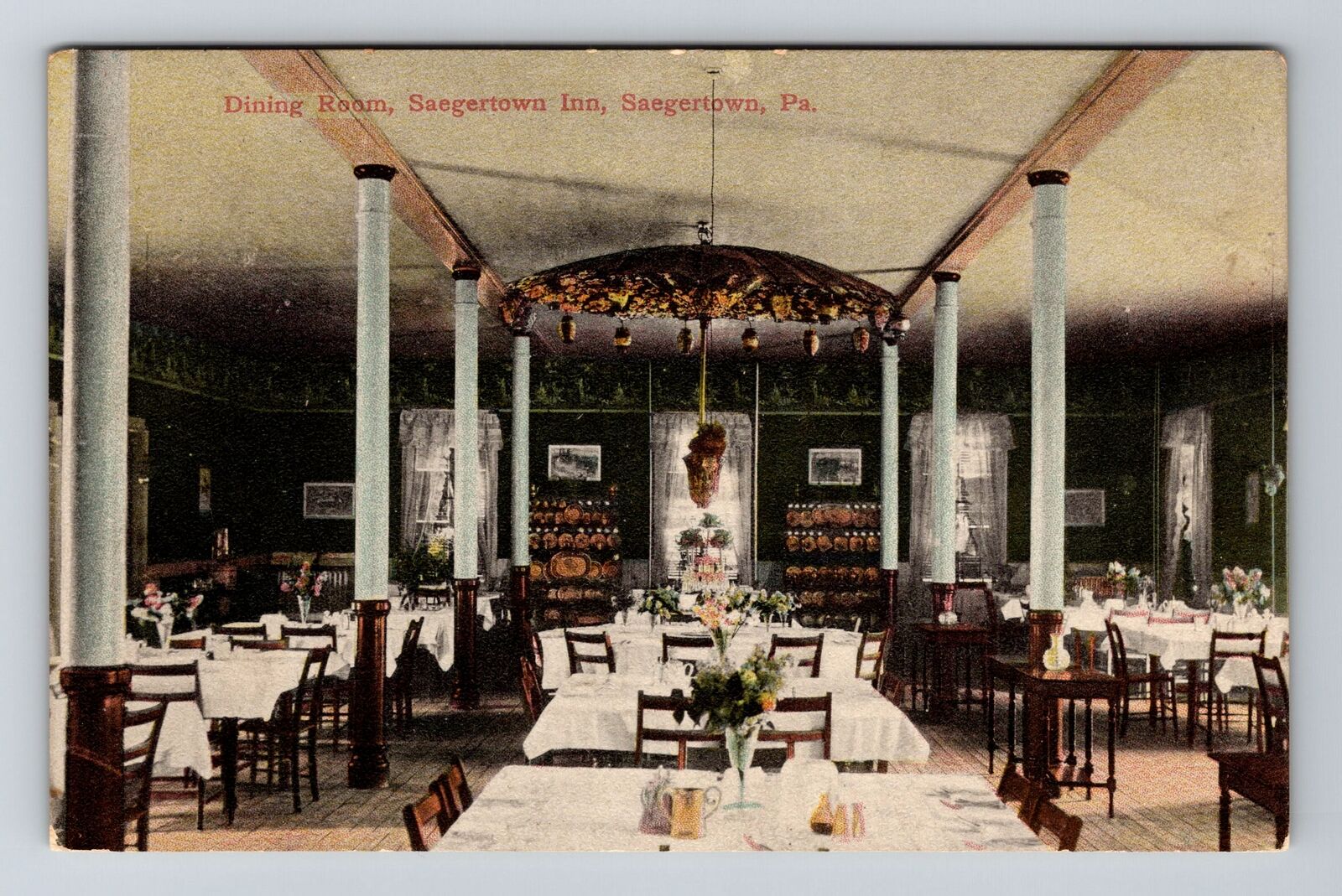 Saegertown PA-Pennsylvania Dining Room at Saegertown Inn c1908 Vintage Postcard