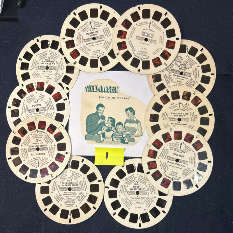 Bargain * Lot of 10 Viewmaster Reels * Cartoons * Red Tinted * Lot #1