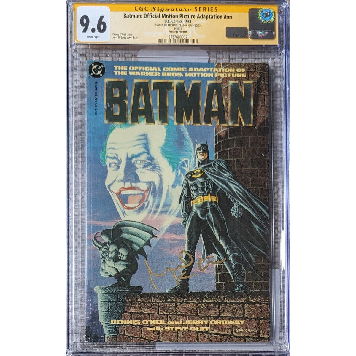 Batman Official Movie Adaptation__CGC 9.6 SS__Signed by Michael Keaton