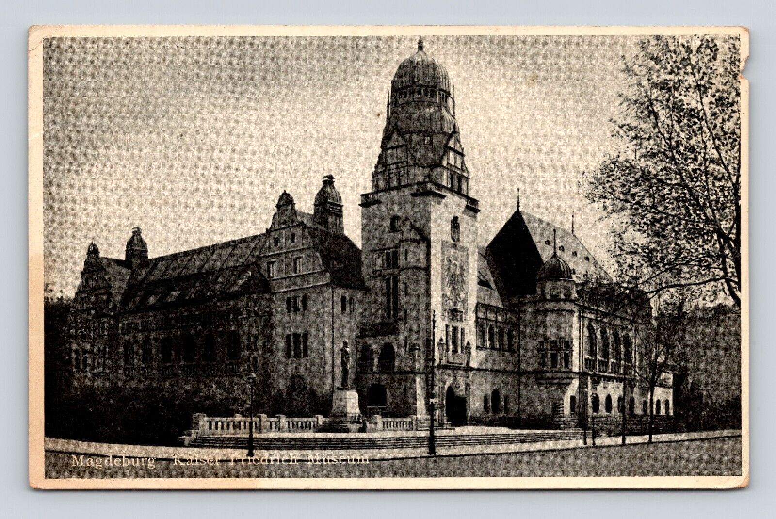 ANTIQUE Old Postcard RPPC GERMANY MAGDEBURG KAISER FRIEDRICH MUSEUM 1936