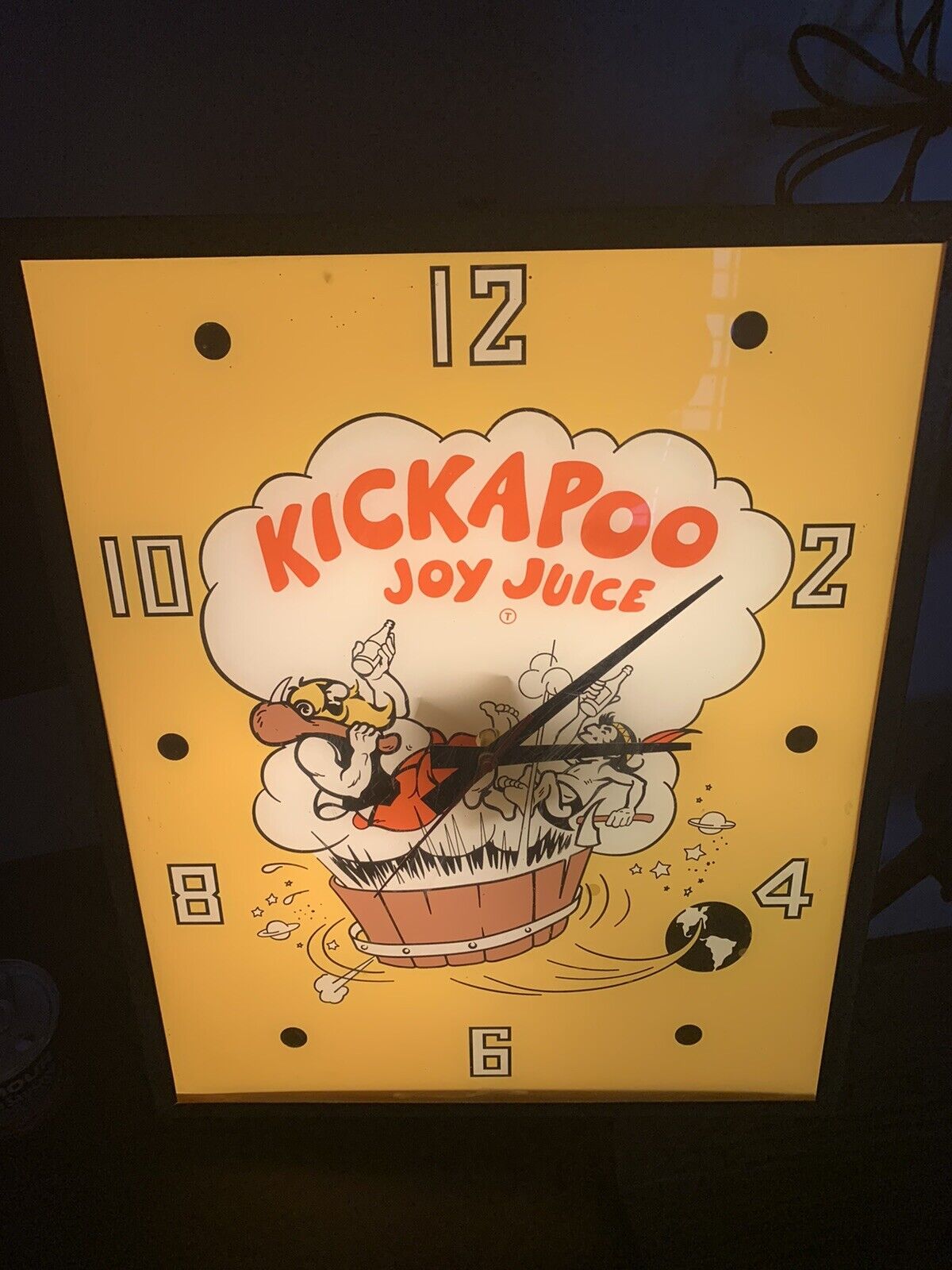 Vintage KICAKPOO Joy Juice Clock Original Lil Abner Dogpatch COLA SODA GAS OIL
