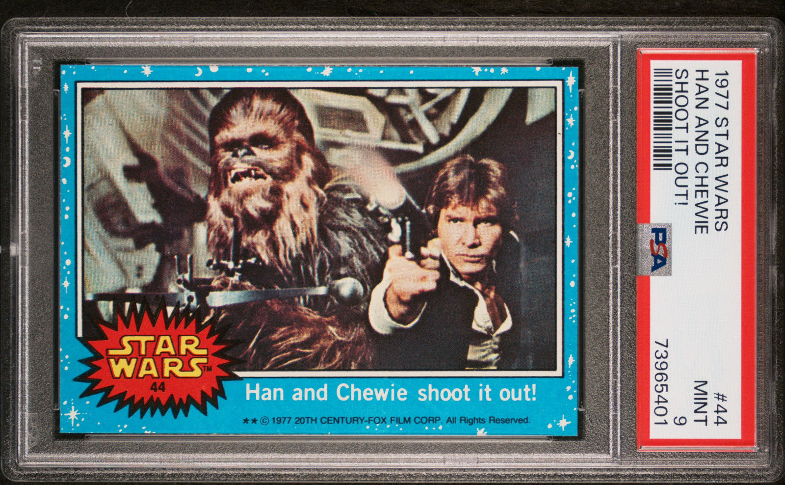 1977 STAR WARS #44 HAN AND CHEWIE SHOOT IT OUT MINT PSA 9