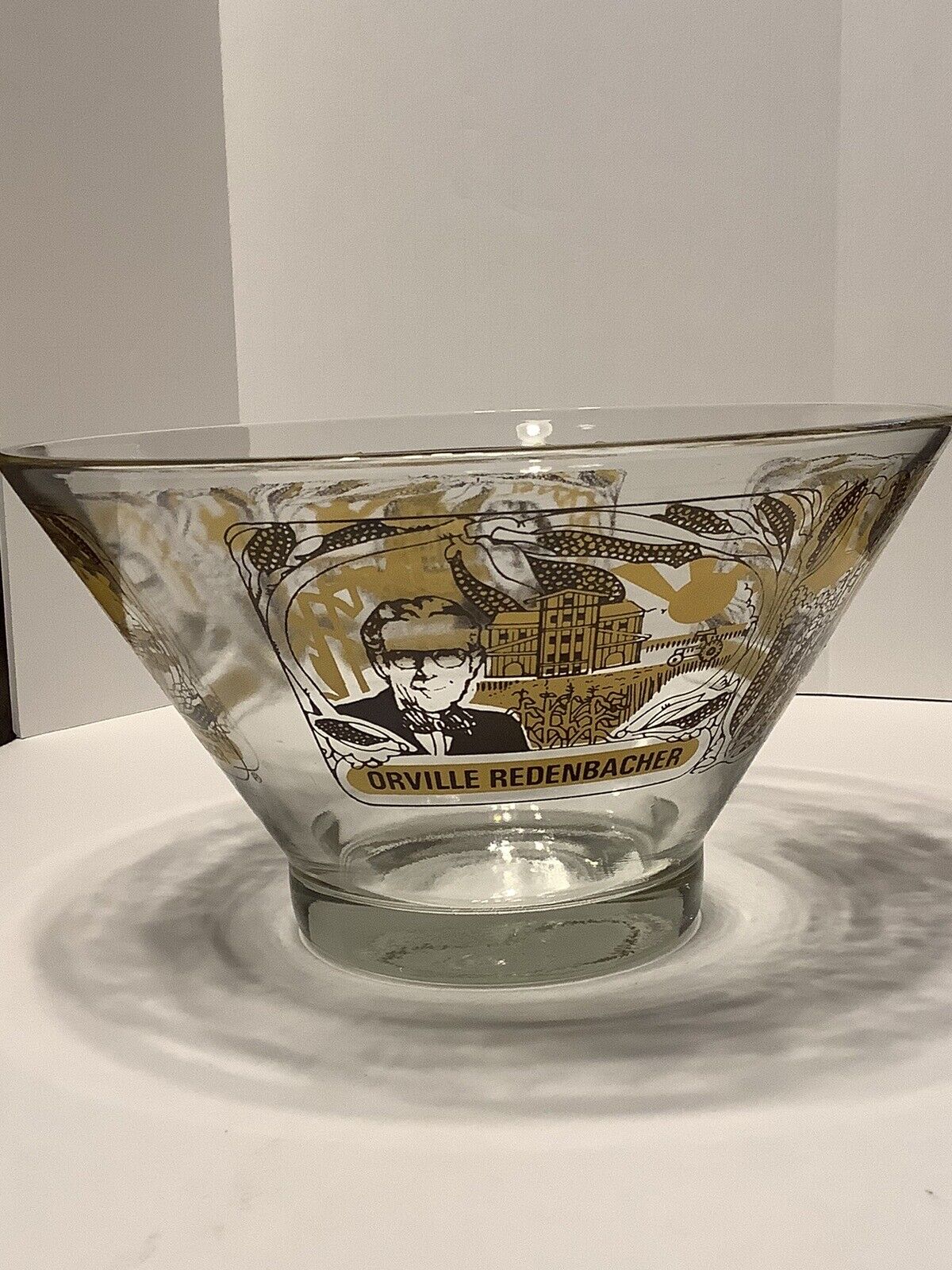 Orville Redenbacher 10.5”Dia. Glass Popcorn Heavy Bowl Vintage 1977 Vintage