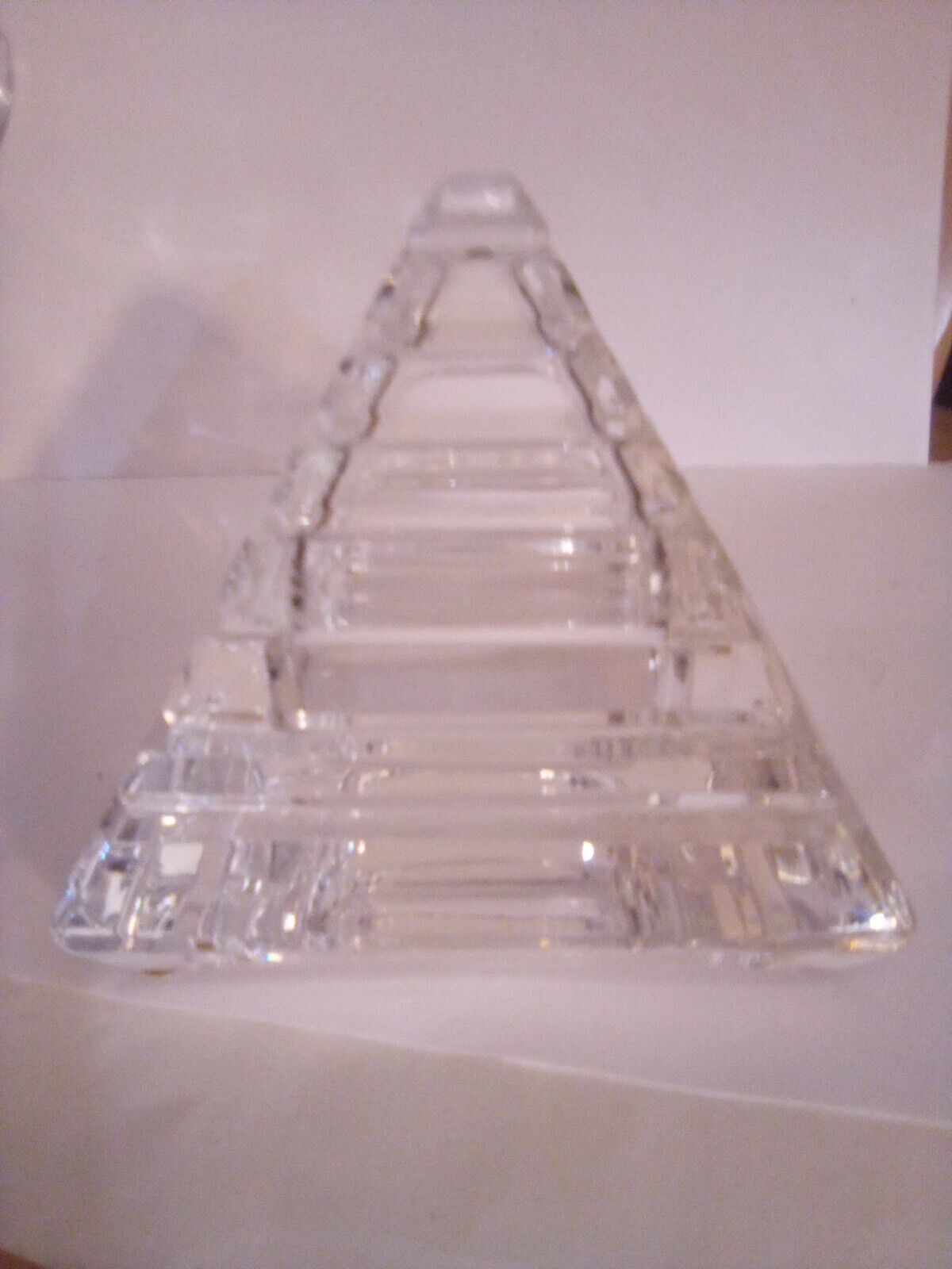 Vintage Tiffany & Co Crystal Stepped Pyramid Trinket Box. Excellent Condition.