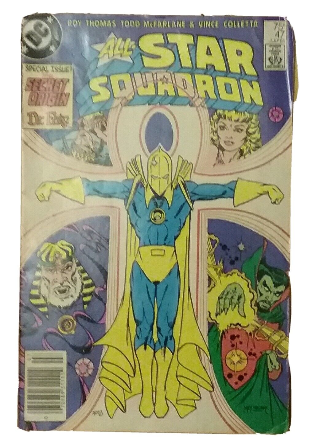 ALL STAR SQUADRON #47 DC 1985 - Origin Dr. Fate - early Todd McFarlane art