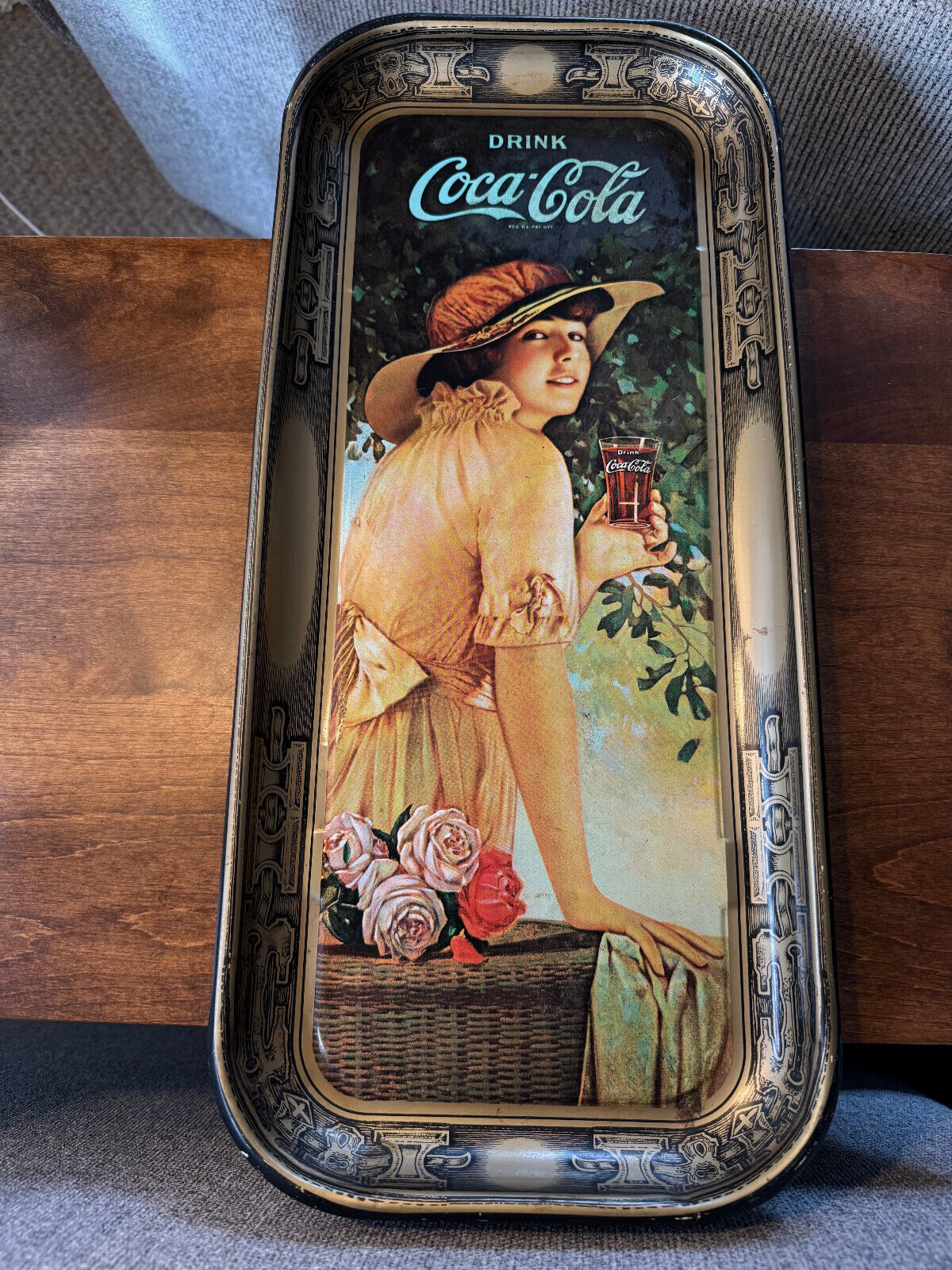 70s Vintage Metal Drink Tray, Coca Cola, Approx. 17\