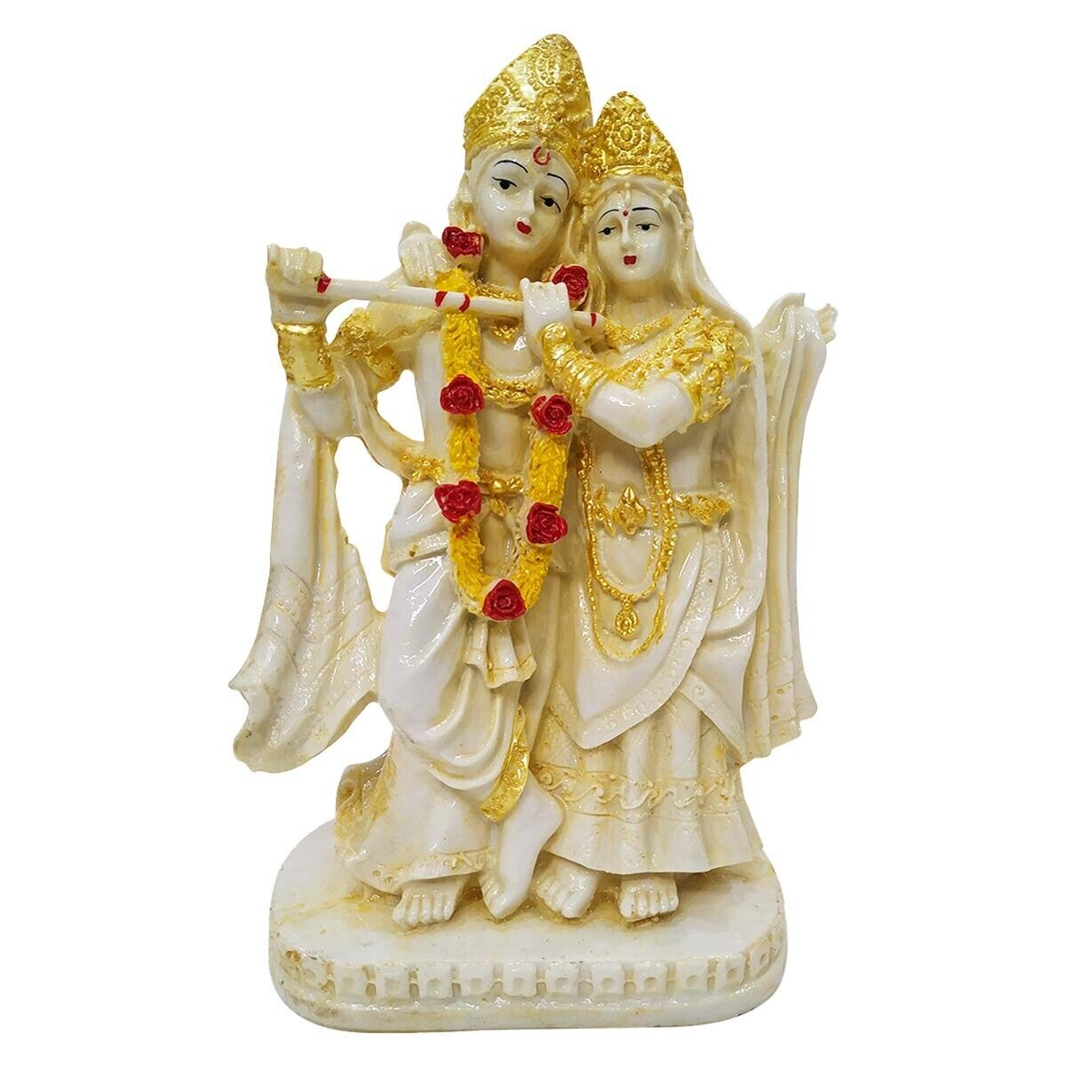 Polyresin Lord Radha Krishna Statue | Murlidhar/Krishan Kanhiya Idol, 8.2 Inches