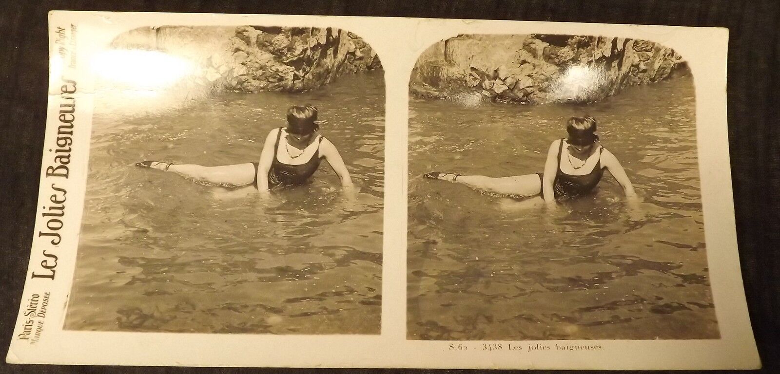 PHOTO PARIS STEREO LES JOLIES BATHEUSES LADY N°4 in the water