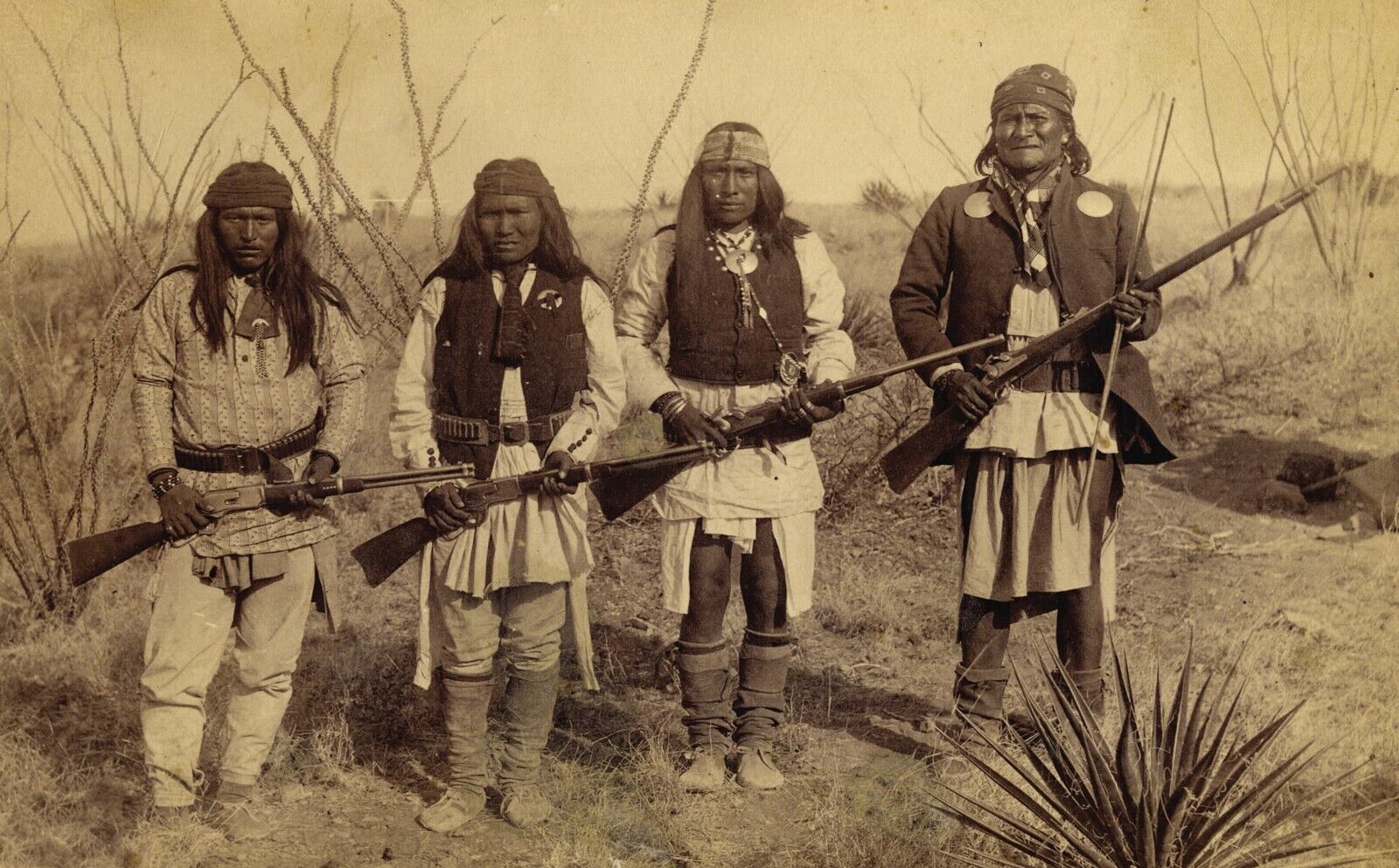 Native Indians Geronimo and his Gang  Wartime Photo Old 7 x 10 Photo Rare Find