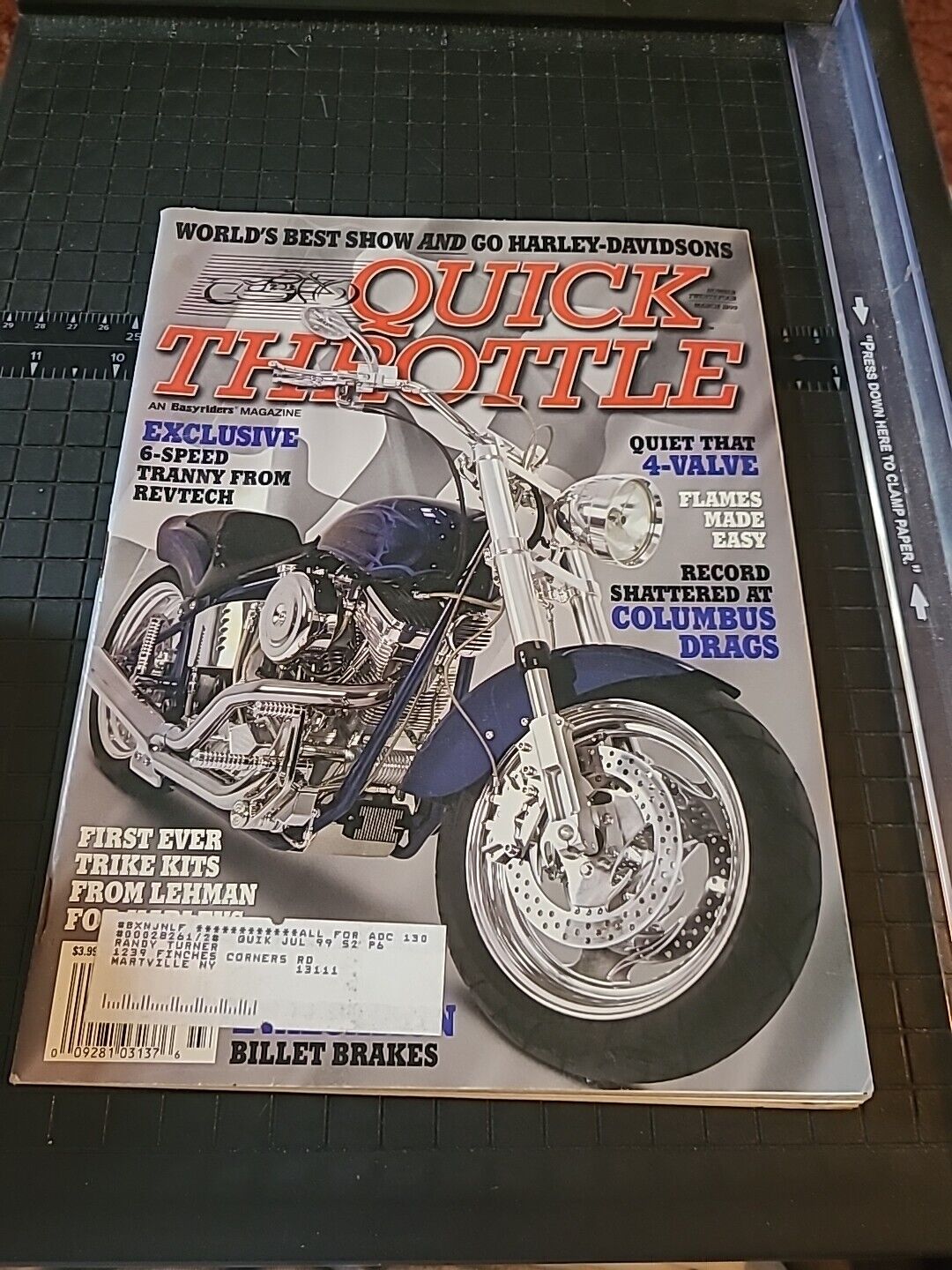 Quick Throttle Easyriders Magazine March 1999 Motorcycle Vintage  Bagged 