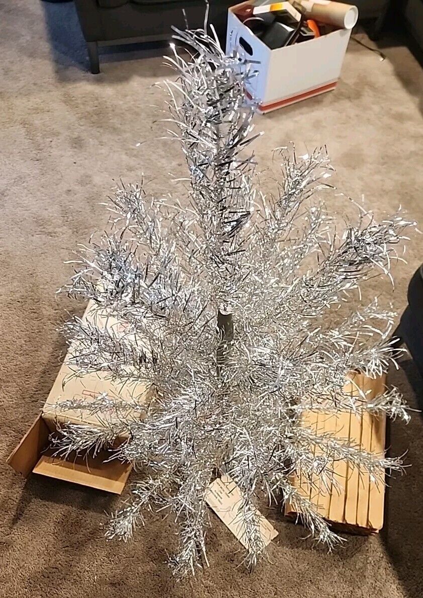 Carey McFall Aluminum Taper Tree, Orig Box , Vintage Christmas Complete 