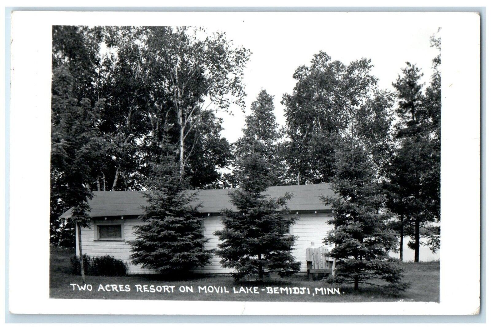1960 Two Acres Resort On Movil Lake Bemidji Minnesota MN RPPC Photo Postcard