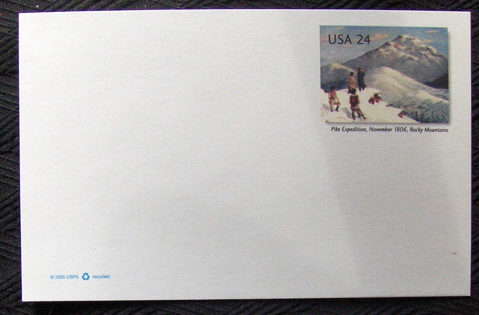 USA: printed postcard  24¢ Pike Expedition 1806 Rocky Mountains 2005