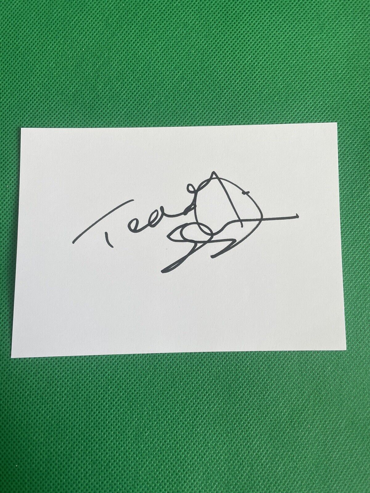 TEDDY SHERINGHAM MANCHESTER UNITED  **HAND SIGNED** A6 WHITE CARD ~ AUTOGRAPHED