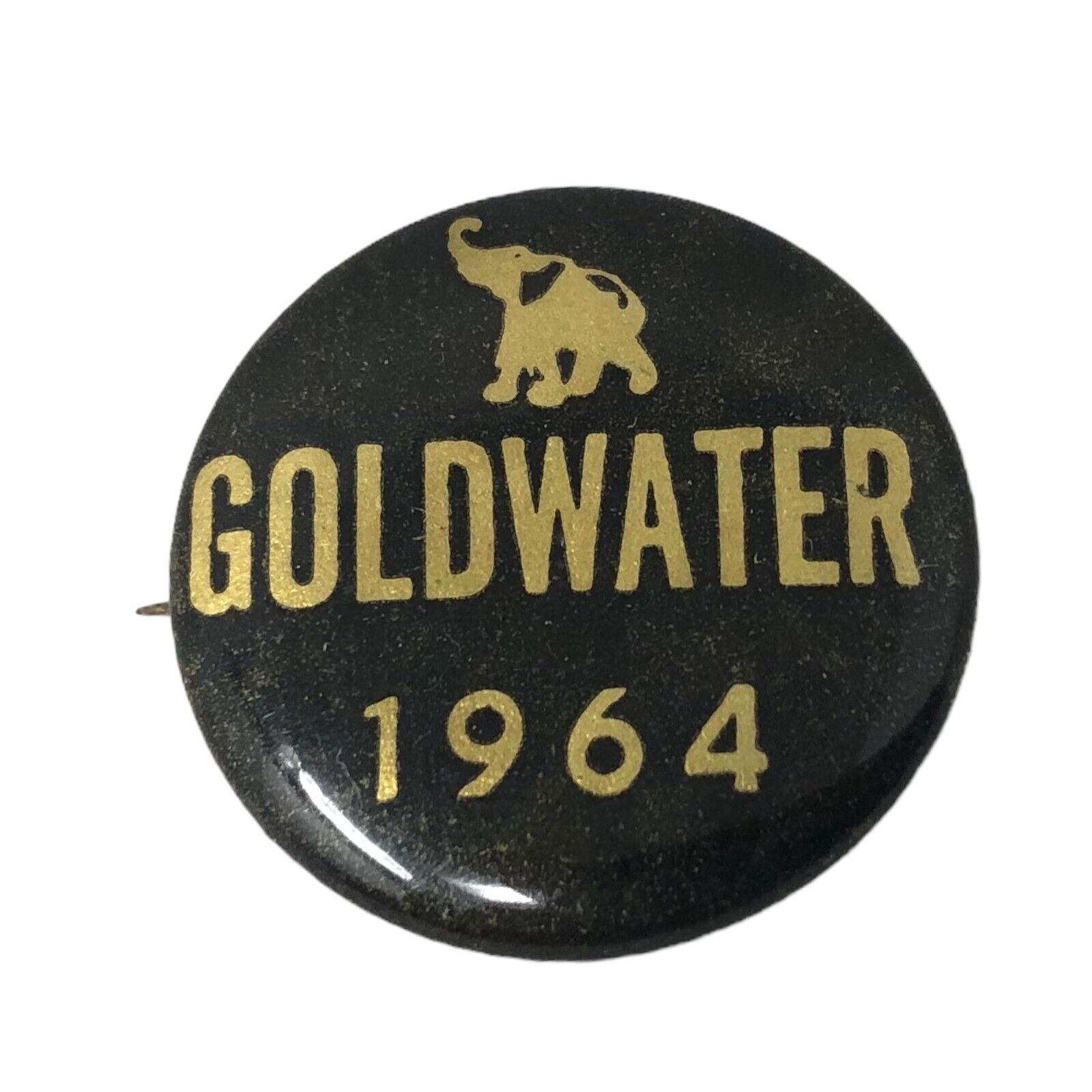 Barry Goldwater 1964 Campaign Pin Political Republican Elephant Black Gold 1\