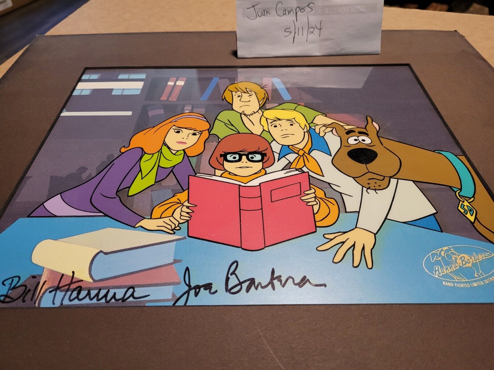 Scooby-Doo Original Hand Painted Animation Art Cel Autographed by Hanna Barbera