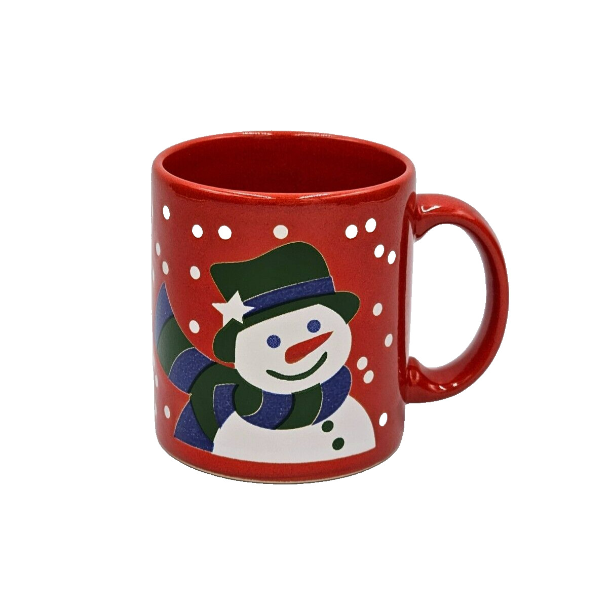 Waechtersbach Germany SNOWMAN ON RED Christmas Mug(s) EXCELLENT+
