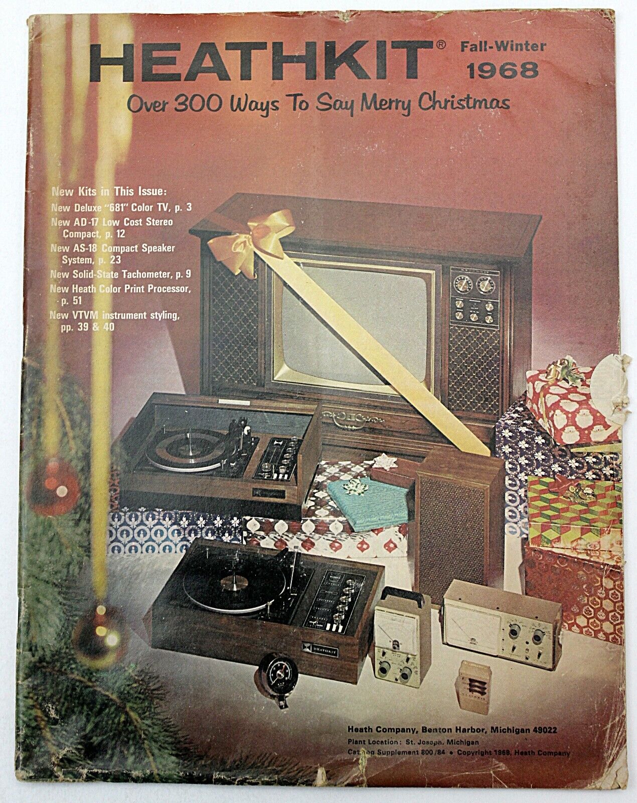 Heathkit Fall/Winter 1968 Christmas Catalog TVs, Stereos, Electronics Kits, etc.