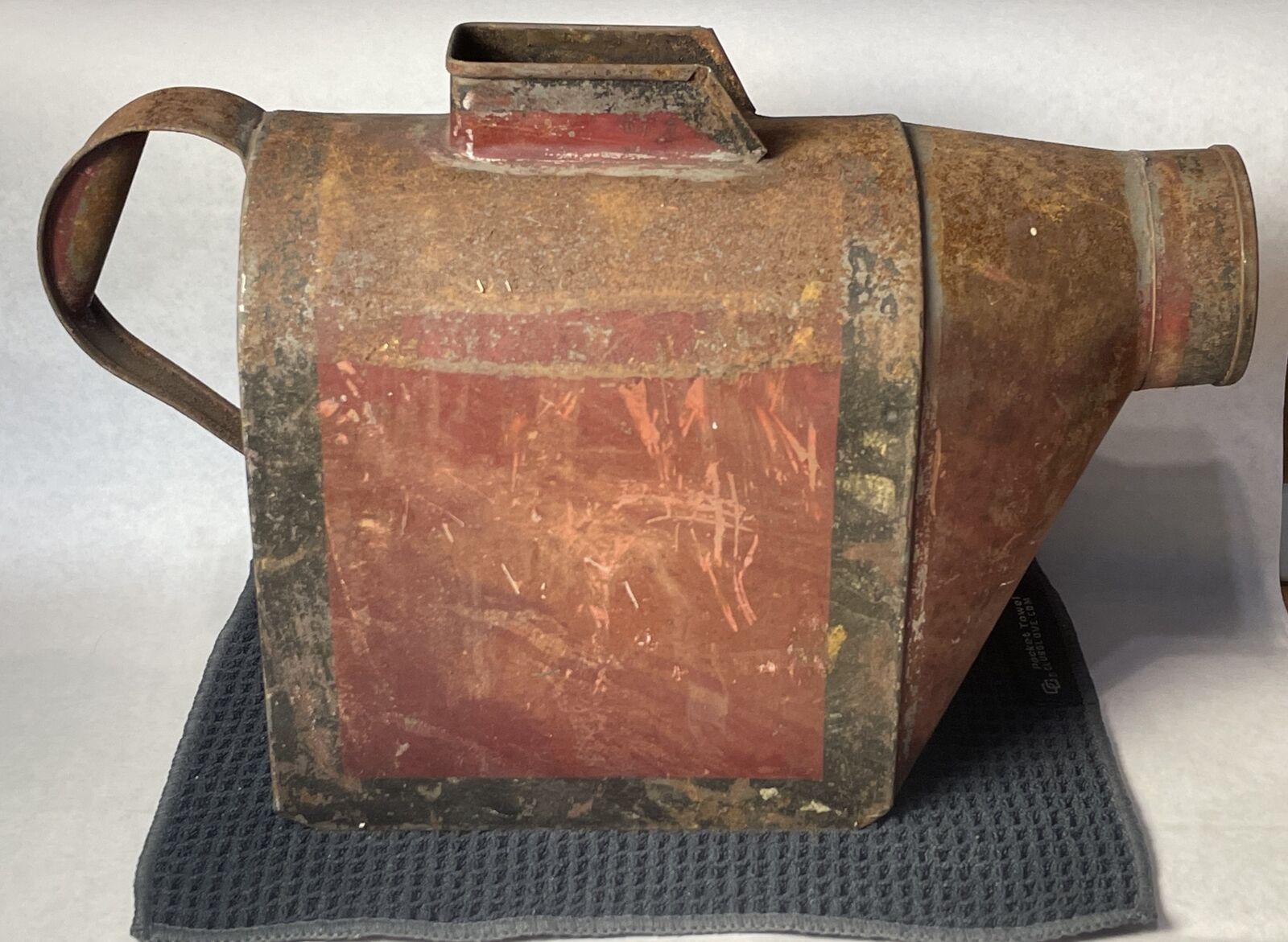 Antique VTG Coffee Tin Metal Large Hopper Bin Catch Can Hobart Grinder