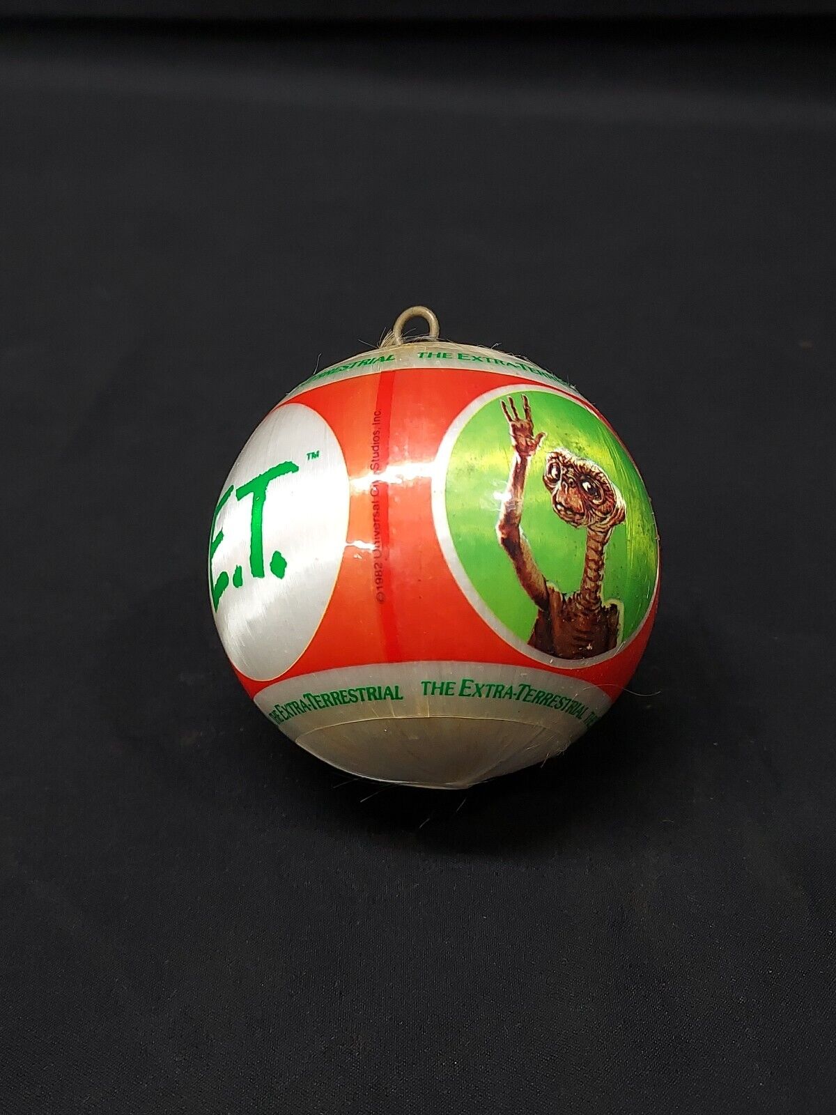 Vintage 1982 E.T. The Extra-Terrestrial Satin Ball Christmas Holiday Ornament 