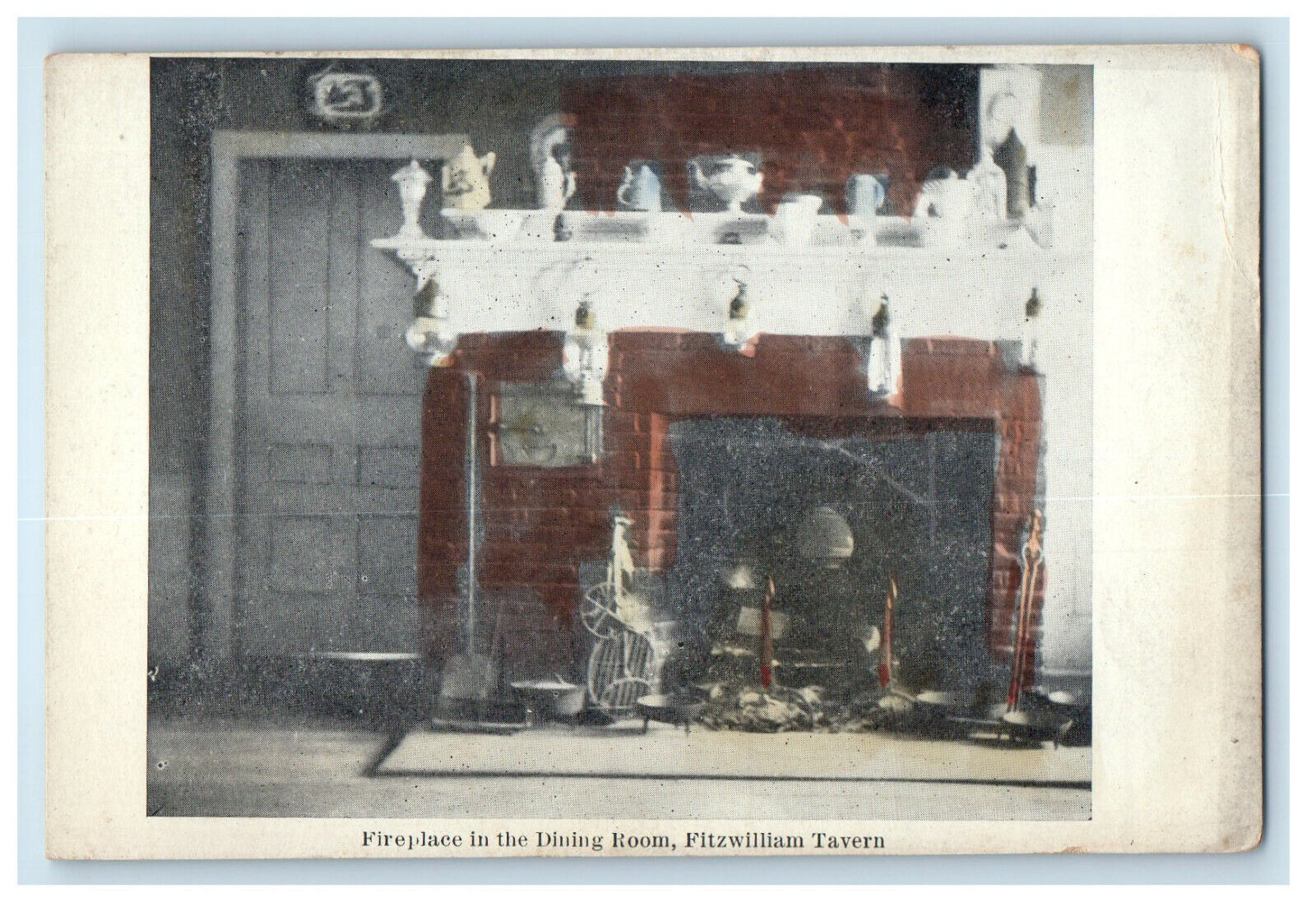 c1910 Fireplace in the Dining Room, Fitzwilliam Tavern NH Unposted Postcard